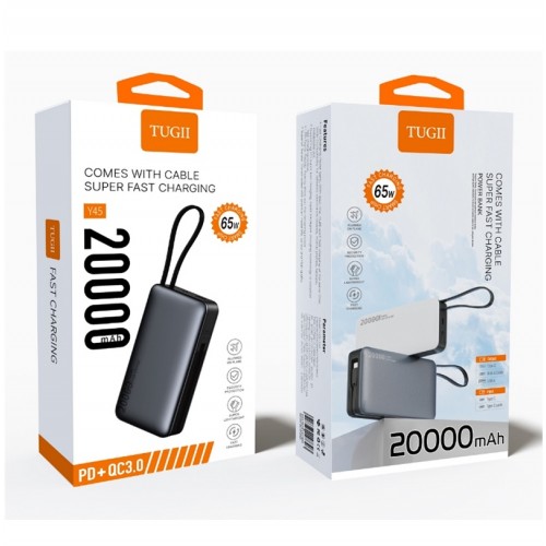 Зовнішній акумулятор WUW TUGII-Y65 （PD 65W quick charge) 20000mAh Black