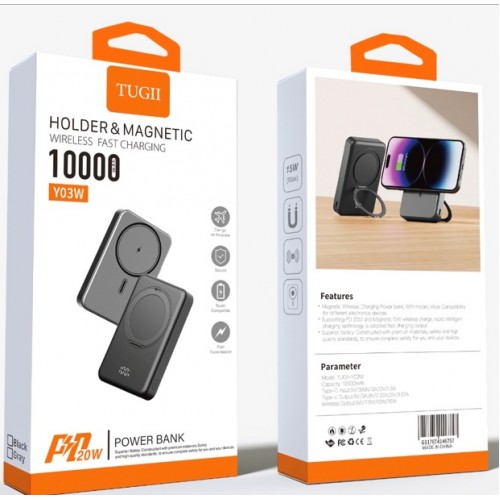 Зовнішній акумулятор WUW TUGII-Y03 15W magsafe 10000mAh Black