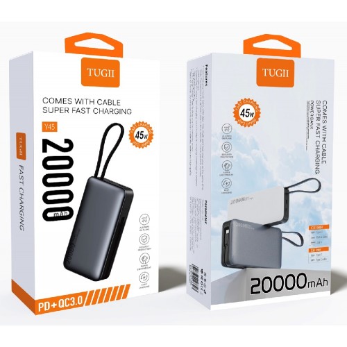 Зовнішній акумулятор WUW TUGII-Y45 （PD22.5W quick charge) 20000mAh Black