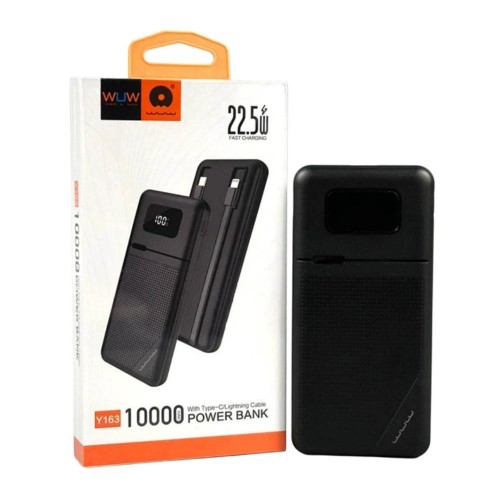 Зовнішній акумулятор WUW-Y163 (PD 22.5W quick charger ) 10 000 mAh black