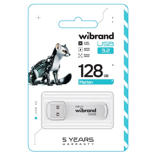 Флэш-накопитель Wibrand USB 3.2 Gen1 Marten 128GB White