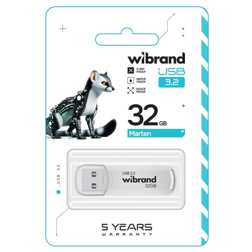 Флеш-накопитель Wibrand USB 3.2 Gen1 Marten 32GB White