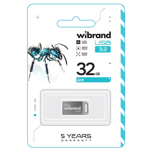 Флеш-накопитель Wibrand USB 3.2 Gen1 Ant 32GB Silver