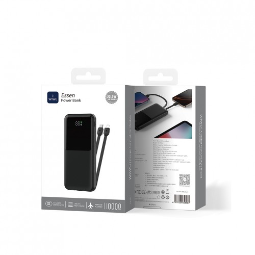 Зовнішній акумулятор WIWU Essen power bank 22.5W 10000mAh Wi-P081 (3C) Black