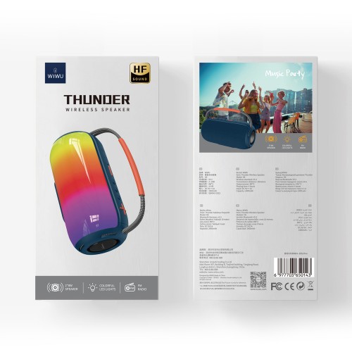 Портативная колонка WIWU Thunder wireless speaker H6 16W Blue