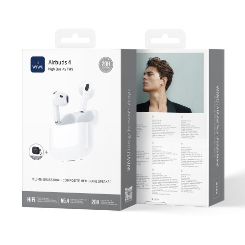 Бездротові навушники TWS WIWU Airbuds 4 (lite) White