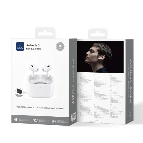 Бездротові навушники TWS WIWU Airbuds 5, ENC, White
