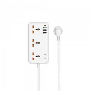 Сетевой удлинитель WIWU 30W Cube Multiple Function GaN Power Strip 1C3A+3 sockets Wi-S005 EU White