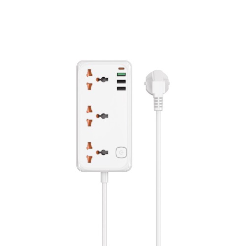 Сетевой удлинитель WIWU 30W Cube Multiple Function GaN Power Strip 1C3A+3 sockets Wi-S005 EU White