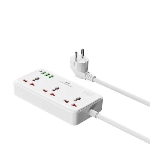 Сетевой удлинитель WIWU 30W Cube Multiple Function GaN Power Strip 1C3A+3 sockets Wi-S005 EU White
