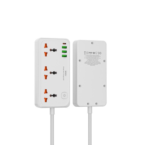 Сетевой удлинитель WIWU 30W Cube Multiple Function GaN Power Strip 1C3A+3 sockets Wi-S005 EU White