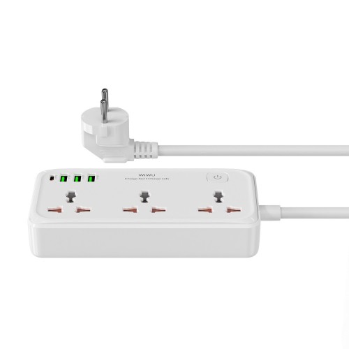 Сетевой удлинитель WIWU 30W Cube Multiple Function GaN Power Strip 1C3A+3 sockets Wi-S005 EU White