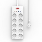 Мережевий подовжувач WIWU 14 in 1 20W GaN Power Strip 2C+2A+10AC Wi-S008 EU (2 m) White