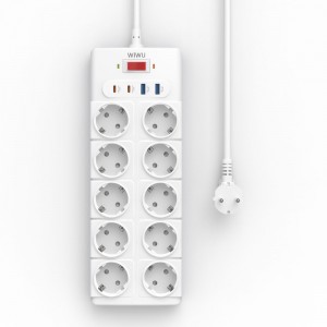 Сетевой удлинитель WIWU 14 in 1 20W GaN Power Strip 2C+2A+10AC Wi-S008 EU (2 м) White