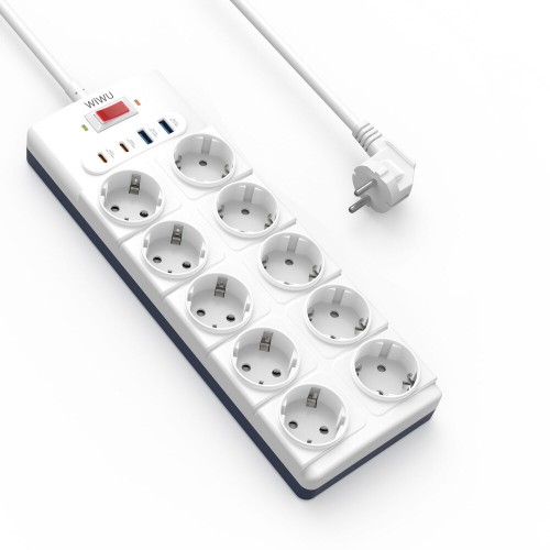 Сетевой удлинитель WIWU 14 in 1 20W GaN Power Strip 2C+2A+10AC Wi-S008 EU (2 м) White