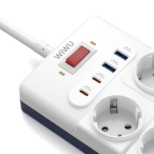 Сетевой удлинитель WIWU 14 in 1 20W GaN Power Strip 2C+2A+10AC Wi-S008 EU (2 м) White
