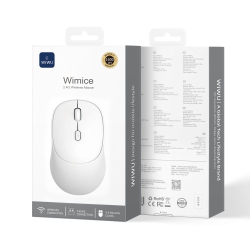 Манипулятор мышь беспроводная WIWU 2.4G Wireless Mouse WM112 White