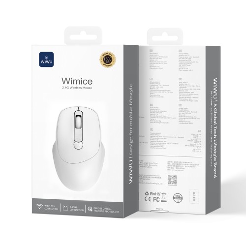 Манипулятор мышь беспроводная WIWU 2.4G Wireless Mouse WM113 White