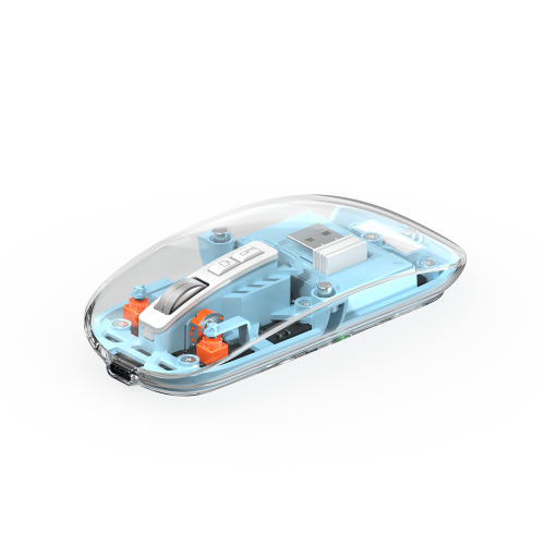 Манипулятор мышь беспроводная WIWU Crystal Magnetic Wirless Mouse WM105 (Dual-bluetooth +2.4G three-mode) синий