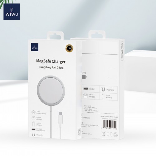 Бездротовий зарядний пристрій WIWU Wi-W009 Magnetic Wirless White