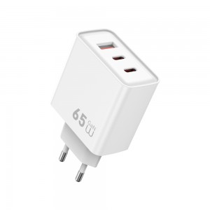 Сетевое зарядное устройство WIWU 65W Essen GaN Fast Charger 1A+2C Wi-G005 EU White