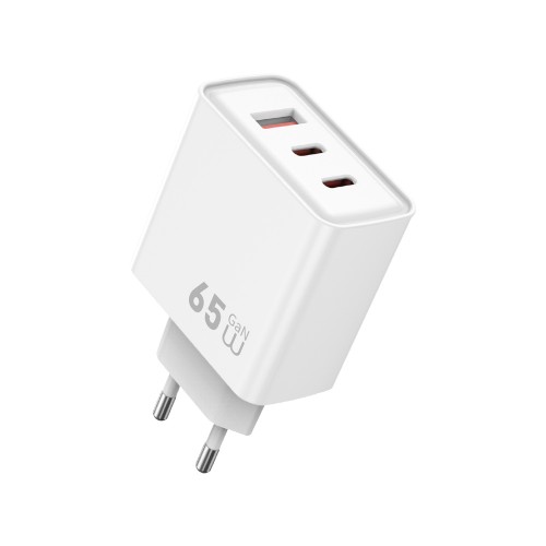 Сетевое зарядное устройство WIWU 65W Essen GaN Fast Charger 1A+2C Wi-G005 EU White