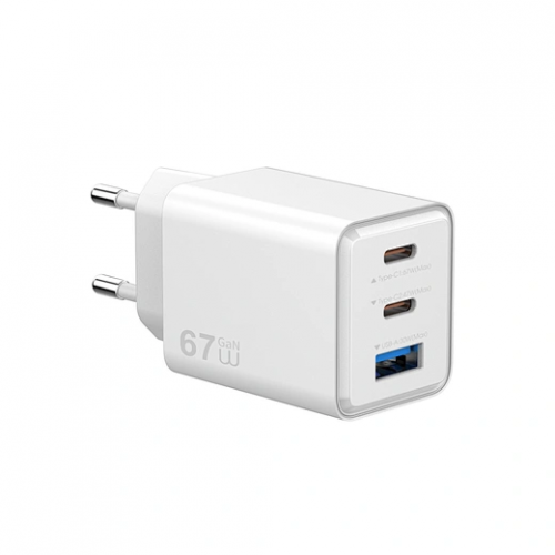 Сетевое зарядное устройство WIWU Cube 67W 2C+A GaN Fast Charger Wi-G026 EU White