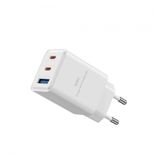 Сетевое зарядное устройство WIWU Cube 67W 2C+A GaN Fast Charger Wi-G026 EU White