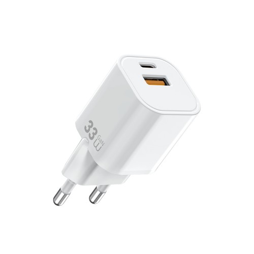 Сетевое зарядное устройство WIWU 33W Cube GaN Fast Charger A+C Wi-G017 EU White