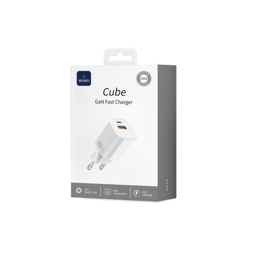 Сетевое зарядное устройство WIWU 33W Cube GaN Fast Charger A+C Wi-G017 EU White