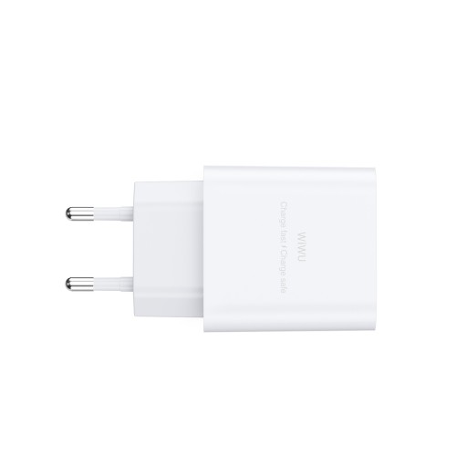 Сетевое зарядное устройство WIWU 2.4A Essen GaN Fast Charger Combo с кабелем A-M Wi-G023 A-M EU White