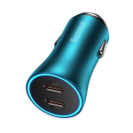 Автомобильное зарядное устройство Baseus Golden Contactor Pro Dual Fast Charger Car Charger C+C 40W Blue