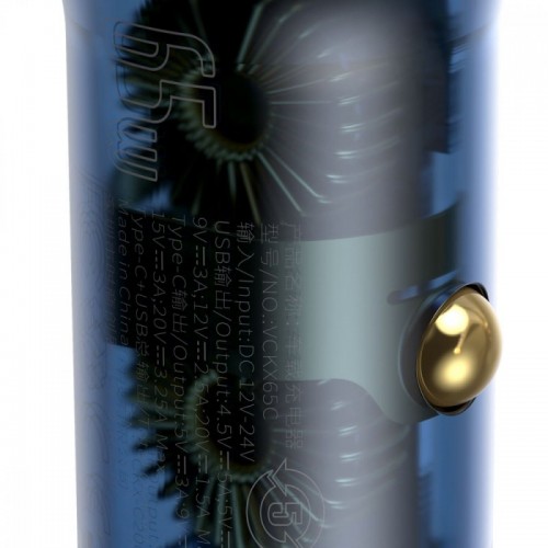 Автомобильное зарядное устройство Baseus Particular с цифровым дисплеем QC+PPS Dual Quick Charger Car Charger 65W, тёмно-серое