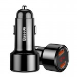 Автомобильное зарядное устройство Baseus Magic Series Dual QC с цифровым дисплеем 45W Black