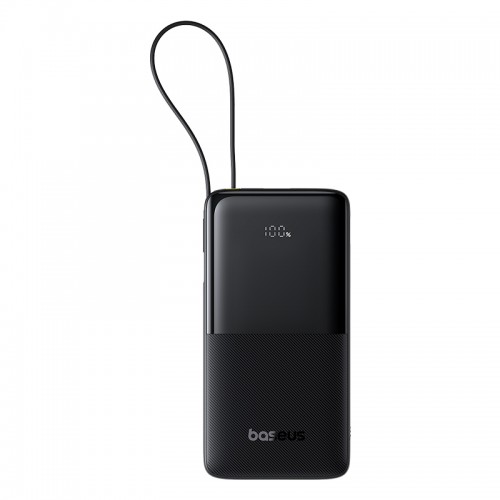 Зовнішній акумулятор Baseus Bipow 2 Digital Display Power Bank With Built-in USB-C Cable 20000mah 20W Cluster Black