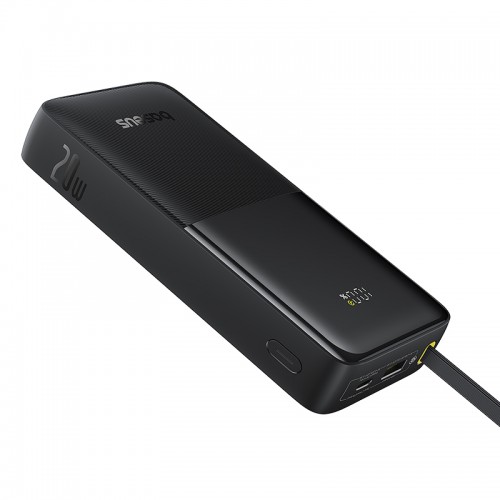 Зовнішній акумулятор Baseus Bipow 2 Digital Display Power Bank With Built-in USB-C Cable 20000mah 20W Cluster Black
