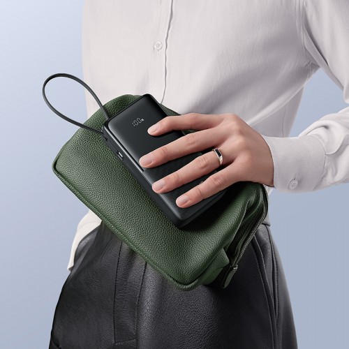 Зовнішній акумулятор Baseus Bipow 2 Digital Display Power Bank With Built-in USB-C Cable 20000mah 20W Cluster Black