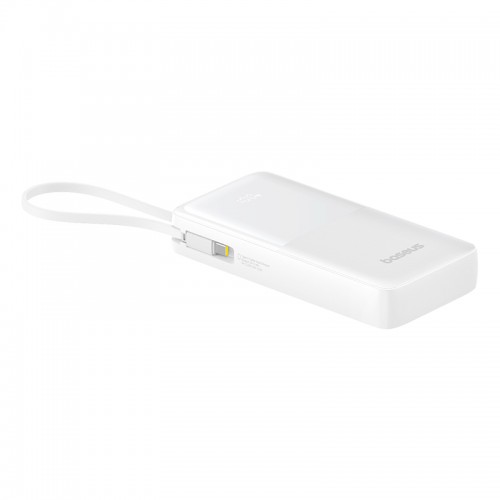 Зовнішній акумулятор Baseus Bipow 2 Digital Display Power Bank With Built-in USB-C Cable 20000mah 20W Moon White