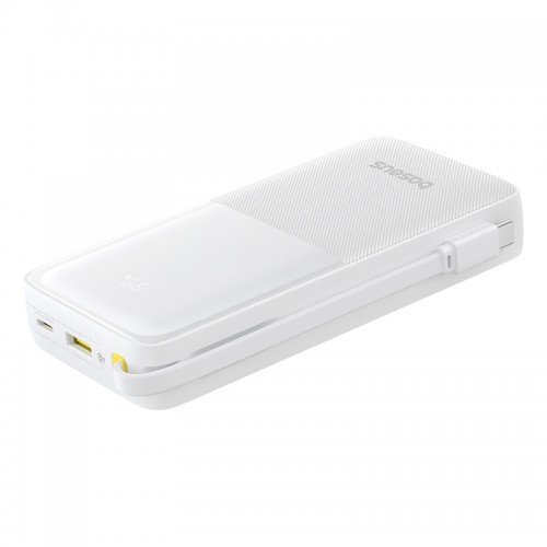 Зовнішній акумулятор Baseus Bipow 2 Digital Display Power Bank With Built-in USB-C Cable 20000mah 20W Moon White