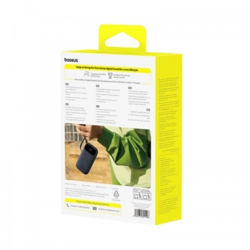 Зовнішній акумулятор Baseus EnerFill FC31 Digital Display Power Bank with 2 Built-in Cables 20000mAh 22.5W Cosmic Black