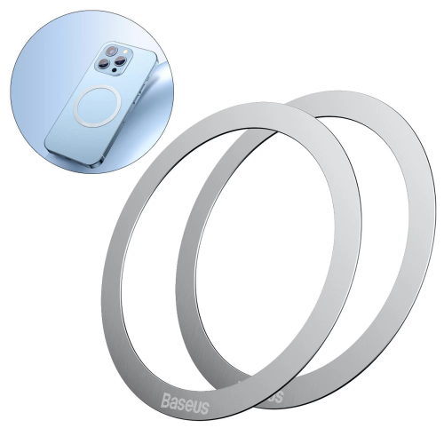 Пластина для магнітного тримача Baseus Halo Series Magnetic Metal Ring（2pcs/pack）Silver