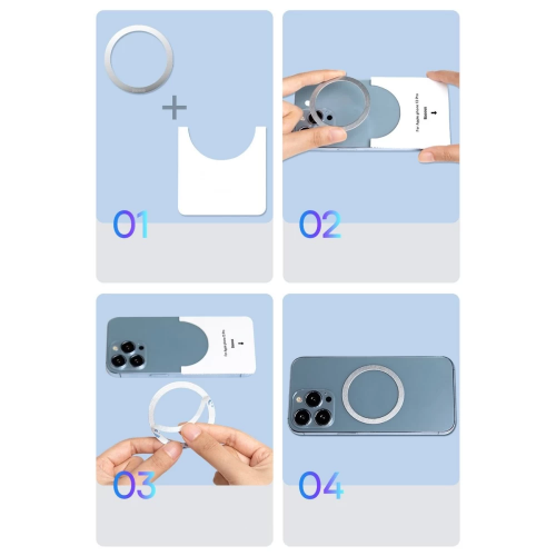 Пластина для магнітного тримача Baseus Halo Series Magnetic Metal Ring（2pcs/pack）Silver