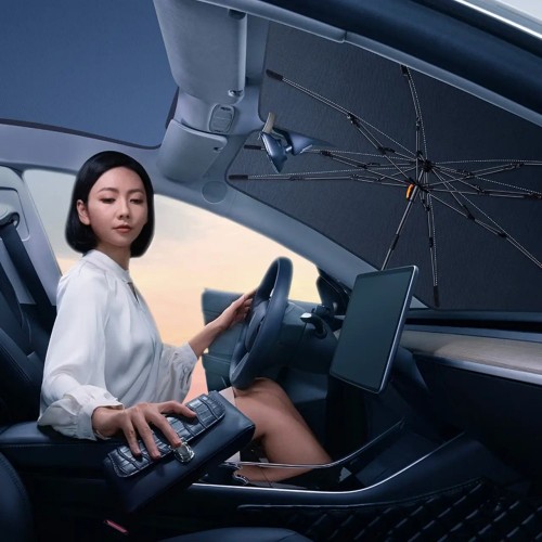 Автомобильный солнцезащитный зонт для лобового стекла Baseus CoolRide Windshield Sun Shade Umbrella Lite Small Black