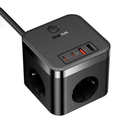 Сетевое зарядное устройство Baseus PowerCombo Cube Power Strip 3AC+2U+2C 30W 1,5 м EU Cluster Black