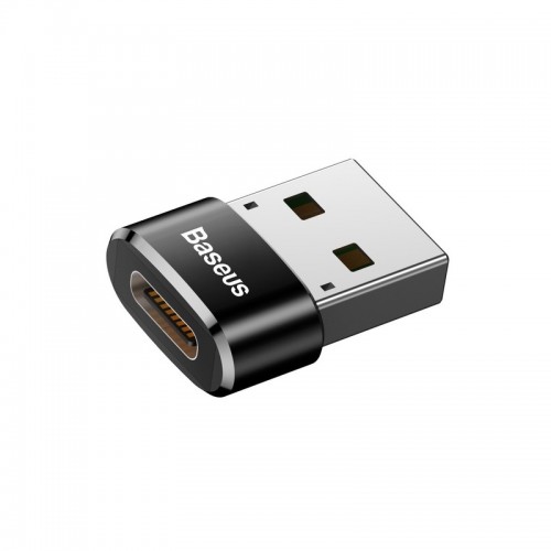 Адаптер Baseus USB (папа) → Type‑C (мама), конвертер, чёрный