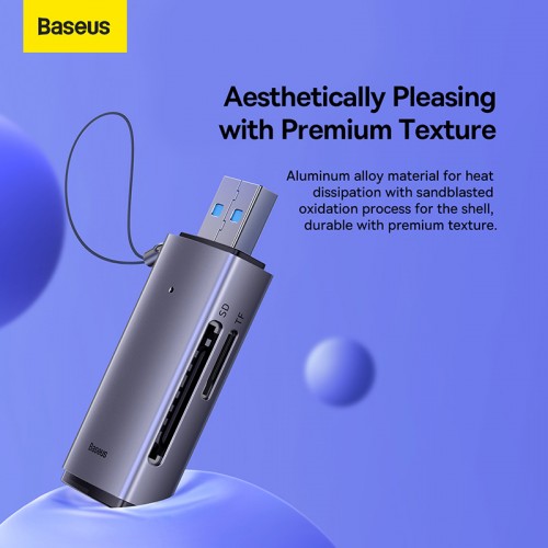 Кардридер Baseus Lite Series USB-A в SD/TF Card Reader, серый
