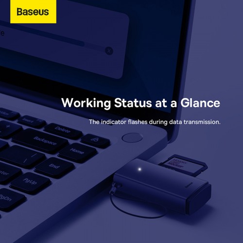 Кардридер Baseus Lite Series USB-A в SD/TF Card Reader, серый