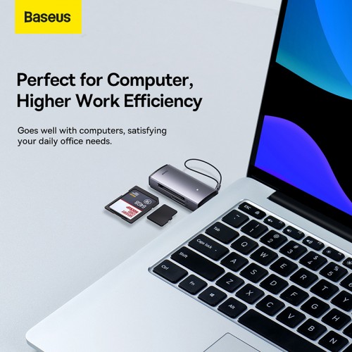Кардридер Baseus Lite Series USB-A в SD/TF Card Reader, серый