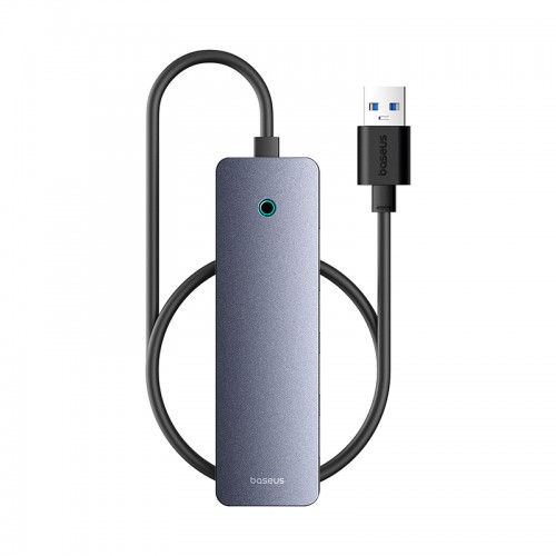 USB-хаб Baseus серии UltraJoy, 4-портовый HUB Lite, 50 см, «Космический серый»（USB-A на USB 3.0*4 + Type-C 5V）