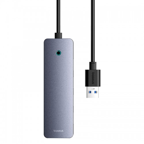 USB-хаб Baseus серии UltraJoy, 4-портовый HUB Lite, 50 см, «Космический серый»（USB-A на USB 3.0*4 + Type-C 5V）
